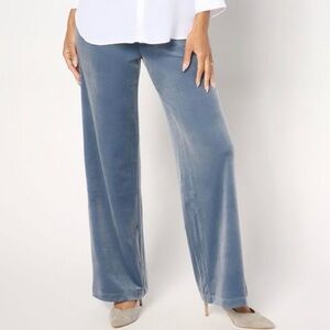 Me by Jennie Garth Women's Pants Sz 14 Regular Piper Velvet Trouser Blue A671816